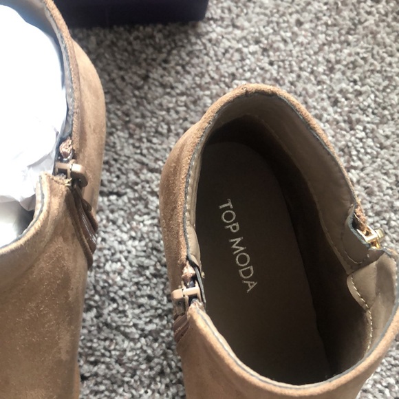 Top Moda Taupe Zandra Ankle Bootie - Picture 5 of 8